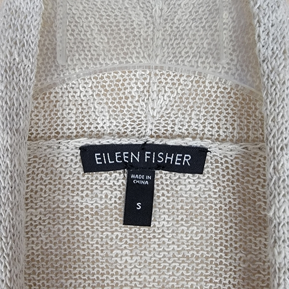 🔥SALE🔥 Eileen Fisher Sweater Cardigan Open Front Linen Langenlook Women Size M - Picture 3 of 9